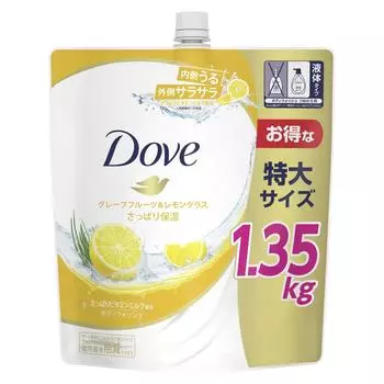 Dove Large Capacity Body Soap Grapefruit Lemongrass Body Wash Refill 1350g &