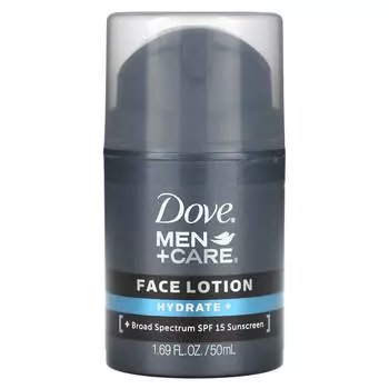Dove, Men + Care, лосьон для лица, Hydrate+, SPF 15, 50 мл (1,69 жидких унций)
