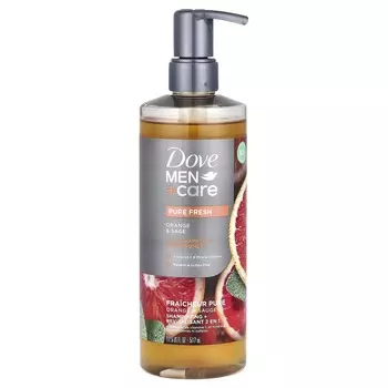 Dove, Men + Care, шампунь + кондиционер 2 в 1, апельсин и шалфей, 17,5 жидких унций (517 мл)