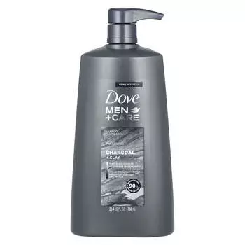 Dove, Men + Care, шампунь, очищающий, уголь + глина, 25,4 жидких унций (750 мл)