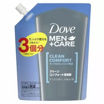 Dove MEN Пенка для умывания лица Large Clean Stickiness для мужчин, емкость, сменный блок, 330 мл, комфорт, увлажнение, кожное сало,