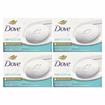 Dove, мыло Beauty, для чувствительной кожи, без отдушек, 4 бруска, 3,75 унции (106 г) каждый