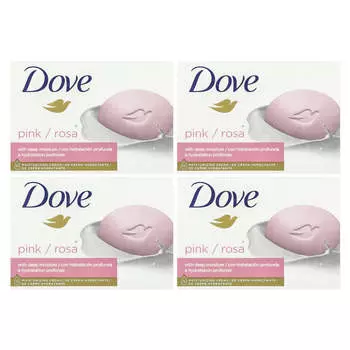 Dove, Мыло для глубокого увлажнения, розовое, 4 упаковки, 106 г (3,75 унции) каждый