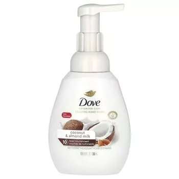 Dove, Питательное пенящееся средство для мытья рук, кокосовое и миндальное молоко, 10,1 жидких унций (300 мл)