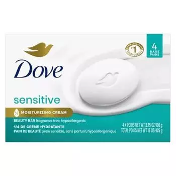 Dove Sensitive Увлажняющий крем-мыло Beauty Bar, 106 г, 4 шт.