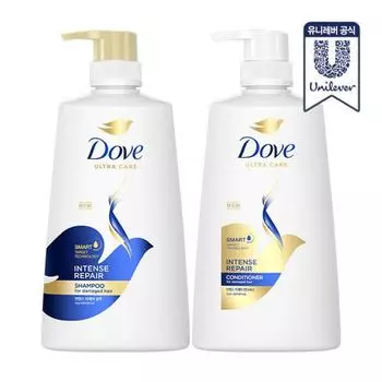 Dove Шампунь + Ополаскиватель 660 мл, Интенсивный шампунь + Ополаскиватель, 1 шт.