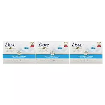 Dove, Уход и защита, антибактериальное мыло красоты, упаковка 3 шт., 90 г (3,17 унции) каждый