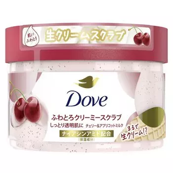Dove Вишня Абрикос Молочный скраб для тела 298 г Отшелушивающий уход Затемнение Прозрачность Подарок и