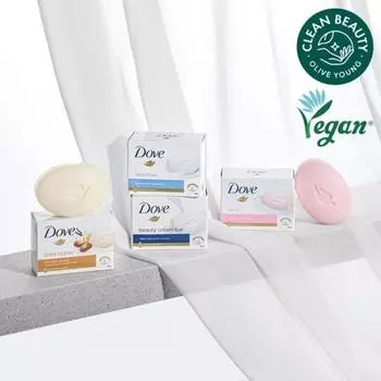 Dove [веганское] Мыло Dove Beauty Bar 90 г x 4 упаковки Выберите 1 Мыло Dove Shea Butter