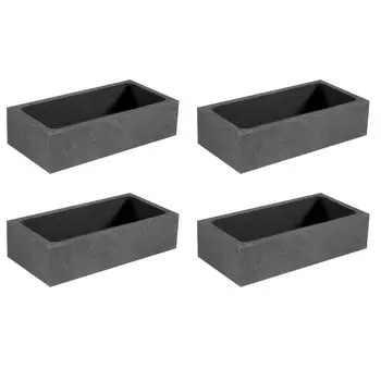 Dovhmoh 4 шт. Графитовый тигель для литья слитков Чистый графитовый тигель 1 кг Графитовый слиток для литья слитков Тигель для литья слитков Серебряный золотой слиток