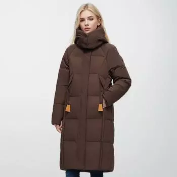 Пуховая хлопковая утепленная одежда для женщин осень средняя и длинная с капюшоном модная повседневная теплая одежда куртка хлопковая утепленная куртка S хаки