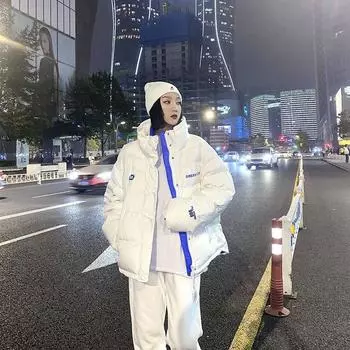 Down cotton-padded clothes women s short 2024 winter new cotton-padded clothes Korean version loose thickened glossy bread clothes S 70-90 белый