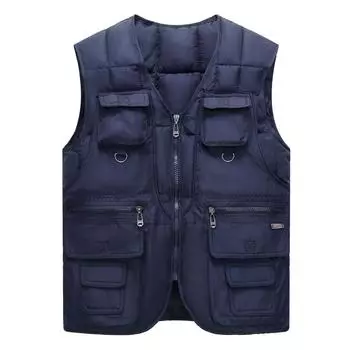 Down Cotton Vest Vest Thickened Autumn and Winter Multi-pocket Vest Men s Inner Wear Waistcoat Men s Clothing XXXXXL