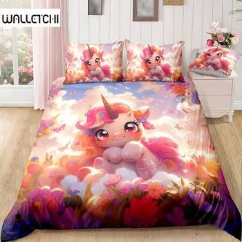 Down Duvet Cover Set Cartoon Animal Print Breathable Seasonal Zipper Closure Polyester Fabric Digital Printing 135X200cm