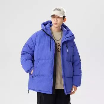 Пуховик для пары, зимняя новая утолщенная куртка, повседневная свободная утиная пуховая теплая модная куртка из хлеба M