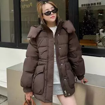 Down Jacket Hooded 2025 New Women S Winter Short Fashion White Duck Down Plus Size S