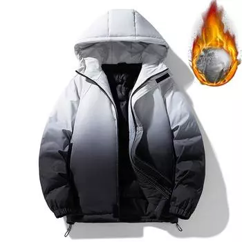 Down Jacket Men s Short Winter Student Thermal Hooded Jacket M