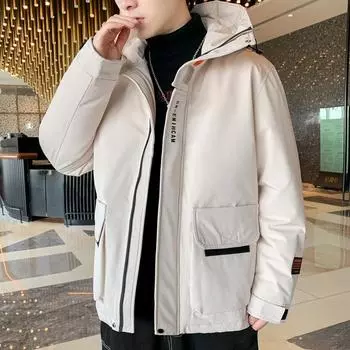 Пуховик мужской зимний модный бренд красивая рабочая одежда повседневная утолщенная теплая куртка мужская универсальная с капюшоном мужской стиль Гонконг M