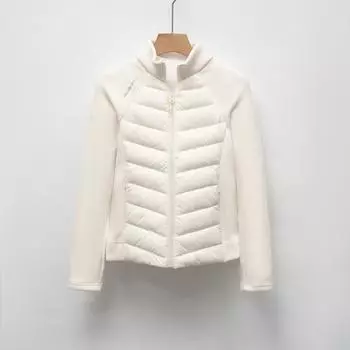 Down jacket new national standard 90 down light and thin stand-up collar women s yoga splicing solid color slim and versatile sports style M