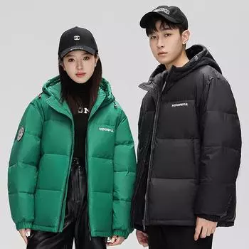 Down jacket winter new couple fashion trendy white duck down warm hooded jacket thickened versatile men s clothing S