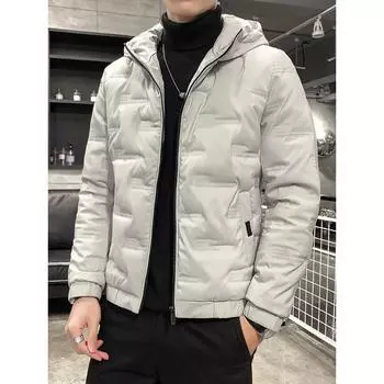 Down Jacket Winter Top New Top Men s Short Handsome Down Jacket Hooded Thick White Duck Down Jacket for Men M