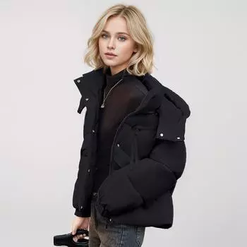 Пуховик женская одежда зимняя популярная куртка с пухом и утолщенной маленькой курткой куртка хлеб M