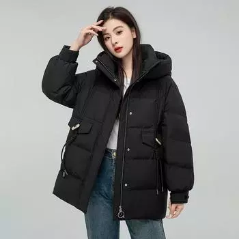 Down Jacket Women s High-end Women s Winter Clothing Short 90 Duck Down Fashion Hooded Jacket Japanese and Korean Style S