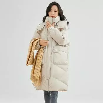 Down Jacket Women s Medium and Long Winter 2025 New Slim-fit Casual Fashion Warm Jacket S size 90-60kg