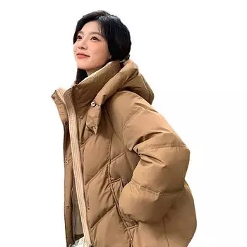 Down jacket women s winter 2024 new small short thickened white duck down high-end explosive coat tide S 80-55kg or so