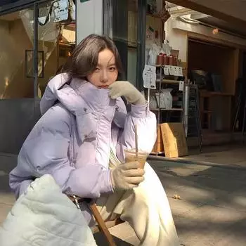 Женский пуховик Зима 2025 Новый Маленький Короткий Утолщенный Пух Белой Утки Высококлассный Жакет Тренд S 80-55kg