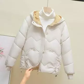 Down padded jacket women s winter new Korean version loose small padded jacket thickened fashion short cotton jacket M