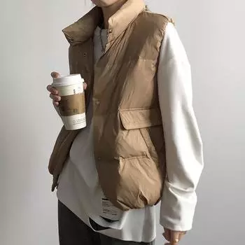 Down vest women s 2024 winter short white duck down jacket vest women s jacket vest jacket One size хаки