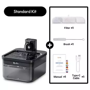 DownyPaws 2,5 л беспроводной фонтан для кошек с батарейным питанием автоматический фонтан для домашних животных с датчиком движения диспенсер для воды для собак 2.5L