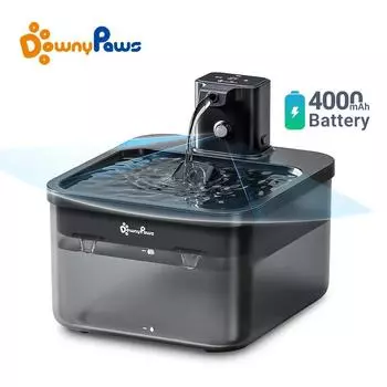 DownyPaws 2,5 л беспроводной фонтан для кошек с батарейным питанием автоматический фонтан для домашних животных с датчиком движения диспенсер для воды для собак