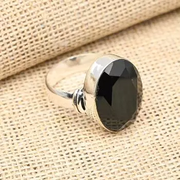 Довольно черный драгоценный камень шпинель ручной работы из твердого серебра 925 пробы для нее