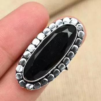 Довольно черный шпинель драгоценный камень ручной работы стерлингового серебра 925 пробы кольцо рождественский подарок 4 чёрный