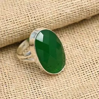 Довольно зеленый оникс драгоценный камень ручной работы из стерлингового серебра 925 пробы ювелирное кольцо для женщин 4 зелёный