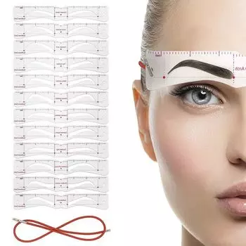 Doyime Eyebrow Инструмент для макияжа бровей из 12 бровей Форма бровей Косметические инструменты для бровей для начинающих Шаблон, (Типы наборов), Трафарет, женский, мужской, белый