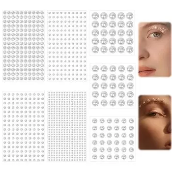 Doyime Pearl Pearl Наклейки Face Face Deco Nail Art Мобильный телефон DIY Craft Круглые наклейки, [Набор 7] Наклейки, Самоклеящиеся, Украшения, Детали,