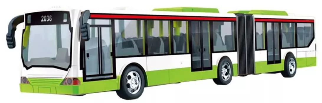 Doyusha 27 МГц сочлененный автобус электрический радиоуправляемый 14549 R/C (Белый/Зеленый)