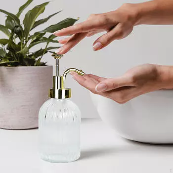 300 мл дозатор для мыла пустой ручной пресс флакон лосьона многоразового использования для кухни туалета золотая или серебряная головка насоса серебряный