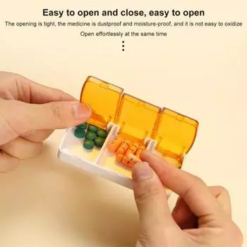 Дозатор для таблеток, компактный прозрачный чехол с прозрачной крышкой, портативный чехол, капсула, органайзер для хранения планшетов, бытовые принадлежности темно-оранжевого