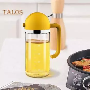 Дозатор для уксуса на 500 мл, противозасоряющийся стеклянный практичный диспенсер для масла с широким горлышком 2-в-1 для барбекю белый