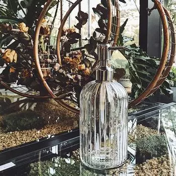 Дозатор для жидкого мыла на 18 унций, шампунь, гель для душа, лосьон для хранения, стеклянная бутылка-пресс