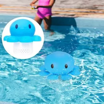 Дозатор хлора для спа-бассейна с гидромассажной ванной. Хлорный поплавок. Веселый дизайн осьминога. 6,3x3,7 дюйма. Простой в использовании поплавок для таблеток для больших и маленьких бассейнов. Octopus