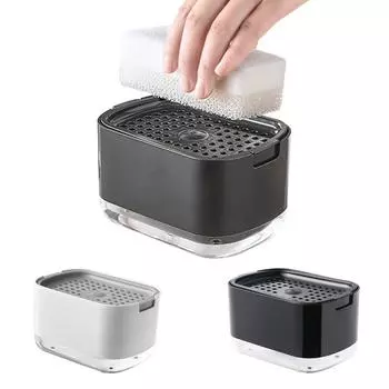 Дозатор мыла, насос, контейнер для жидкости для мытья посуды, ручной пресс, дозатор мыла, держатель для чистящей жидкости, скребок, чехол, кухонные инструменты S белый