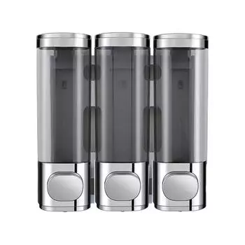 Дозатор шампуня для душа, 3-камерный настенный дозатор мыла 3x300 мл без дрели, дозатор мыла для душа