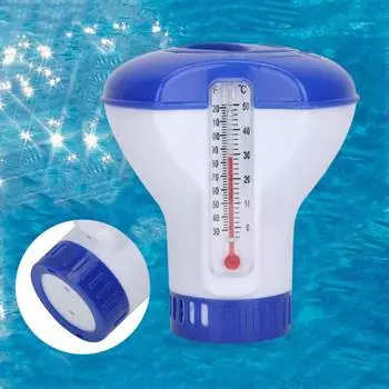 Дозатор таблеток для бассейна с термометром. Экологичный высокоэффективный дозатор таблеток для хлорирования. Инструмент для чистки бассейна. 5inch