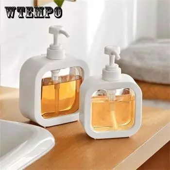Дозаторы для мыла для ванной комнаты, 300/500 мл, многоразовый лосьон, шампунь, держатель для геля для душа, портативный дорожный дозатор, пустая бутылка с насосом для ванны 300ML белый