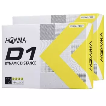 Dozen Honma Golf Balls D1 BT2201 Bulk Purchase 2 Piece Golf Balls 24 Balls Honma Golf Honma Original Shop Card Included [2 Set] D-1 HONM/BT2201/Yellow